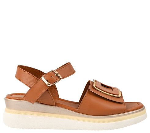 Sandale casual, dama, ANNA VIOTTI, D22-L1060 maro, piele naturala